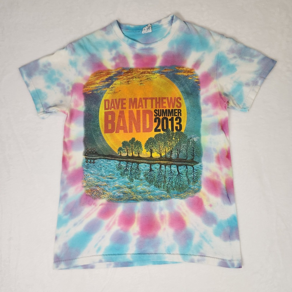 Dave Matthews Band Summer 2013 Tour Tie Dye T-Shirt Mens Small Delta Pro Weight